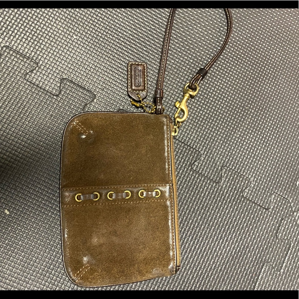 Soft leather COACH wristlet